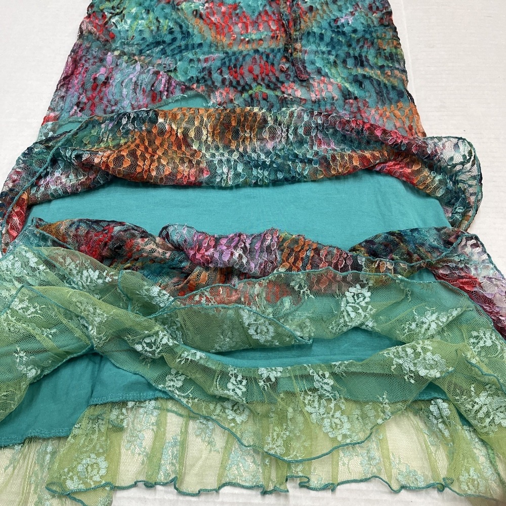 Tango Mango Y2K Dress Womens M Colorful Mesh Overlay Asymmetrical Fairy Whimsy - Picture 12 of 12
